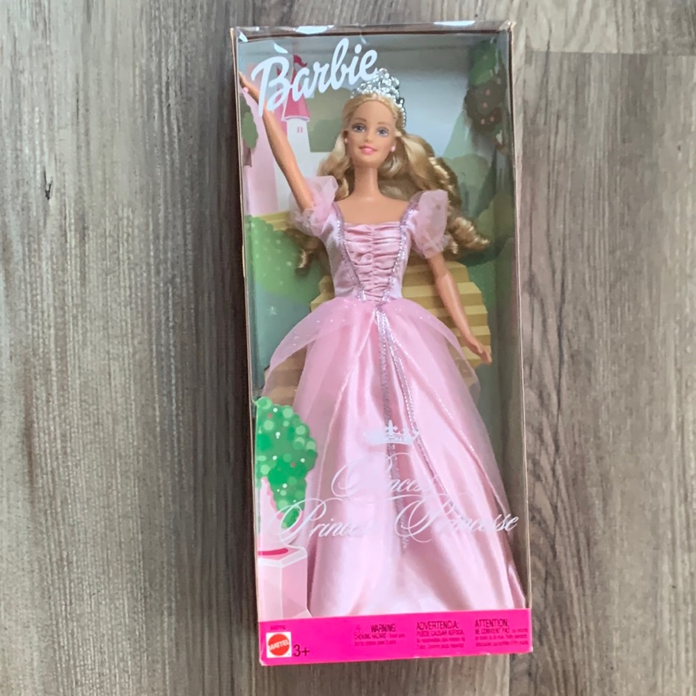 Barbie Princess Doll Mattel 2002 Pink Gown Silver Tiara New Vintage Collectible